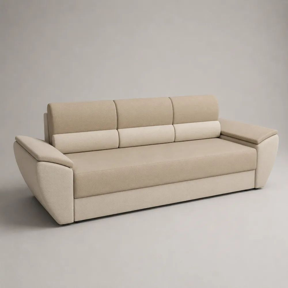 3-Sitzer-Sofa mit Stoffbezug, Beige, 230 × 95 × 90 cm